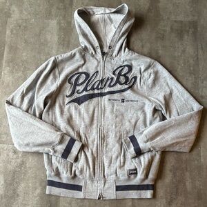 Y2K Plan B Skateboards Full Zip Hoodie Medium